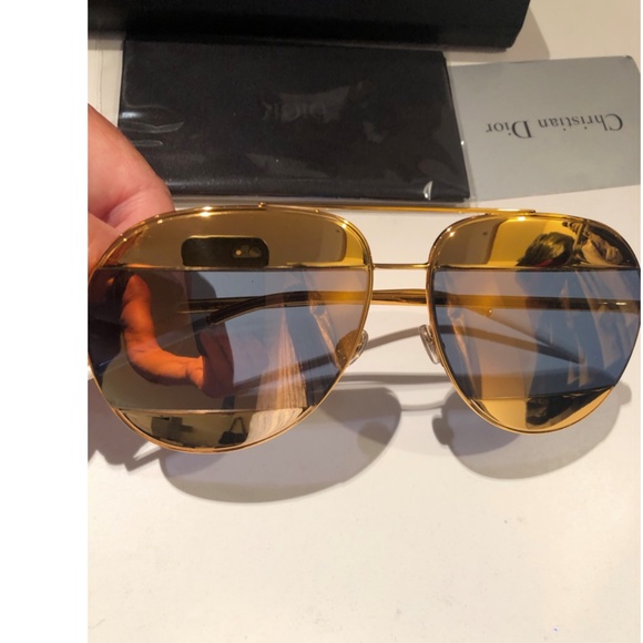 Christian Dior Christian Dior DiorSplit1 1VTSQ Sunglasses Women\'s Yellow Gold main image 10